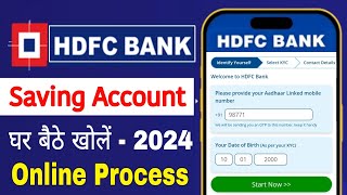 HDFC Bank Account Open Online  How to Open HDFC Saving Account Online in 2024 [upl. by Darda290]