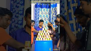 Cups pyramid challangefunny challenge game trendingshorts like share comment [upl. by Guyon]