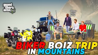 BIKER BOIZ ONE DAY TRIP IN MOUNTAINS  GTA 5  Real Life Mods 406  URDU [upl. by Assirual503]