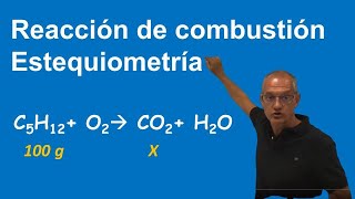 Reacción de combustión Ejercicio de estequiometría [upl. by Aubarta]