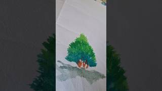 painting grass tutorial with watercolor watercolor painting tutorial short art green [upl. by Graeme853]