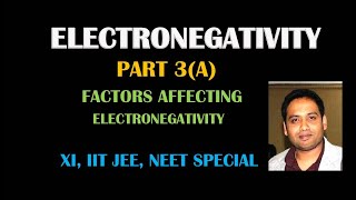 PART 3A ELECTRONEGATIVITY CONCEPT amp FACTORS AFFECTING ELECTRONEGATIVITY [upl. by Richmond]