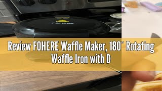 Review FOHERE Waffle Maker 180° Rotating Waffle Iron with Double Waffle Plates 8Slice Belgian Waf [upl. by Bowerman]