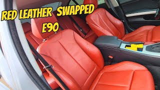 Swapping Red F30 Leather Seats Into My E90 Turned Out Better Than I Couldve Imagined [upl. by Sofie]