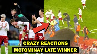 Crazy reactions to McTominay late goal vs Villa  Man United News [upl. by Yale59]