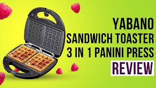 Yabano Sandwich Toaster 3 in 1 Panini Press Review [upl. by Arodal185]