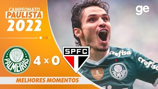 PALMEIRAS 4 x 0 SÃO PAULO  MELHORES MOMENTOS  FINAL PAULISTA 2022  geglobo [upl. by Aidnahs477]