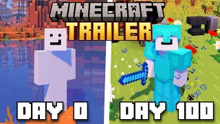 I Survived 100 Days Inside The Minecraft Trailer [upl. by Ripley648]