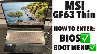 MSI GF63 Thin  How To Enter Bios UEFI Settings amp Boot Menu Options [upl. by Oderf]