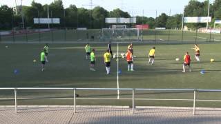 Fussballtraining mit Peter Hyballa  Positionsspiele mit Balljagd und Felderwechsel 1 [upl. by Ulberto]