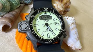 Citizen Promaster Aqualand Depth Meter JP200709W [upl. by Onairelav]