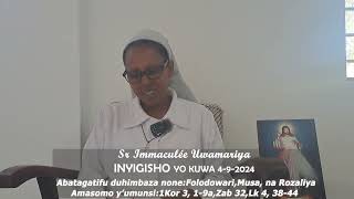 Inyigisho ya Sr Immaculée aragira ati NTIMURAKURA  Ijamabo ryo kuwa 4092024 [upl. by Airebma939]