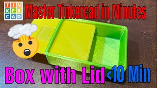 Make a Tinkercad 3D printed Box with a Sliding Lid in Minutes [upl. by Maidie244]