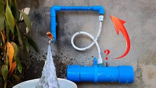 Free electricity  increase pressure in PVC pipes make strong pressure water [upl. by Ariajaj]