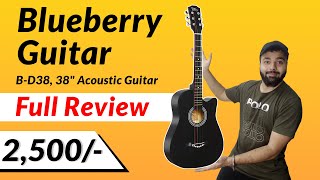 Blueberry BD38 38quot Acoustic Guitar Review  Guitar Under 3000  Blueberry Guitar for Beginners [upl. by Atteuqal]