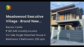 Meadowood Executive Village  Brand New House and Lot in Bacoor Cavite near SM Bacoor [upl. by Mandelbaum]