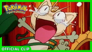 Meowth Disguised as Sunflora  Pokémon The Johto Journeys  Official Clip [upl. by Arline]