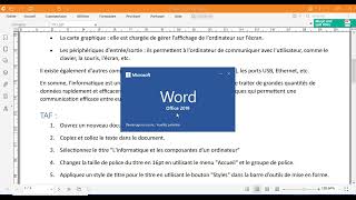 TP 1 MICROSOFT WORD 2023 [upl. by Anselma612]