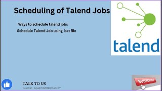 Scheduling Talend Open Studio JobsTalend Job Deployment amp SchedulingScheduling execution of a Job [upl. by Rimola]