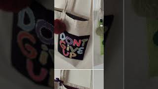 totebag Punch Needle Art shortsfeed [upl. by Yurt]