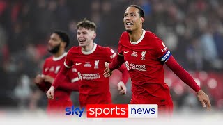 Lastgasp Virgil Van Dijk header seals Carabao Cup win for Liverpool against Chelsea [upl. by Aznaed]