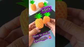 How to make a pineapple 🍍DIY  3D Paper Crafts For School  Paper Craft  Easy Kids Craft Ideas [upl. by Etteraj]