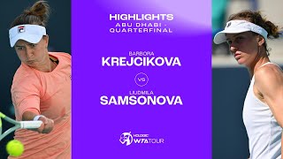 Barbora Krejcikova vs Liudmila Samsonova  2024 Abu Dhabi Quarterfinal  WTA Match Highlights [upl. by Anahpos]