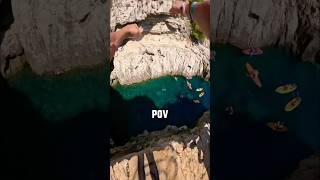 Insane Cliff Jump POV The Flips Will Blow Your Mind shorts [upl. by Aneala187]