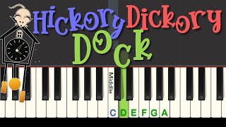 Easy Piano Playalong Tutorial Hickory Dickory Dock [upl. by Ilegna]