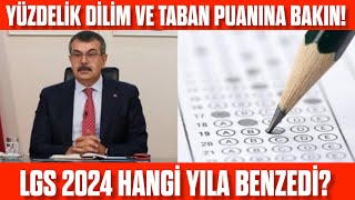 LGS Yüzdelik dilim hangi seneye benzer 2024 LGS Hangi seneye benzedi Taban puan ve yüzdelik dilim [upl. by Waterman904]