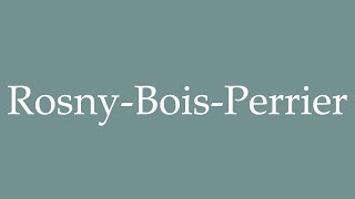 How to Pronounce RosnyBoisPerrier Correctly in French [upl. by Anailuy]