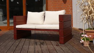 DIY Modern outdoor sofa  Gartenbank selber bauen [upl. by Georas]