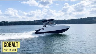 Review of the 2021 Cobalt R5 Surf  MidSized Runabout Delivering A Ride Unlike Any Other [upl. by Atinot]