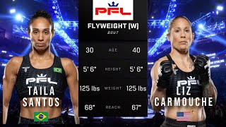 TAILA SANTOS VS LIZ CARMOUCHE FULL FIGHT PFL [upl. by Yelra843]