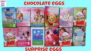 Kinder Chocolate Surprise Eggs OPENING TOYS PEPPA PIG Shopkins Masha Bear Dora Disney Minnie Mouse [upl. by Yvi]