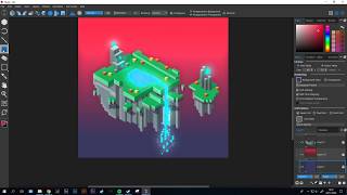 Speedpaint Marmoset Hexels 3 Magical Floating Island Tile [upl. by Fiedling]