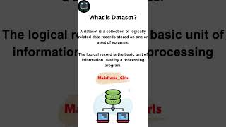 What is dataset mainframe supercomputer beginners youtube shorts computer knowledge reels [upl. by Asyal]