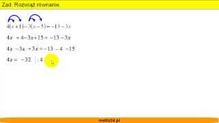 Rozwiąż równanie z nawiasami  Zadanie  Matfiz24pl [upl. by Okeim]