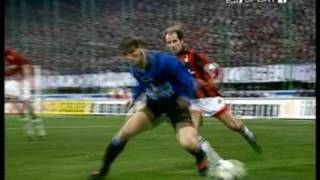 Zanetti v s Baresi  Maldini  Desailly   Amazing Skill By ZANETTI FORZA CAPITANO [upl. by Odnesor]