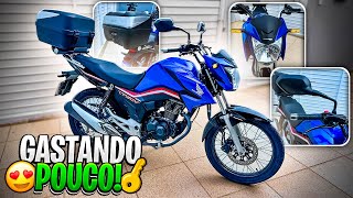 COMO DEIXAR SUA MOTO CHAVE GASTANDO POUCO  TITAN 160 AZUL BLUE [upl. by Felicio]