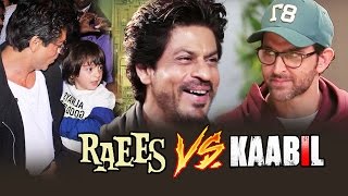 Shahrukhs Son AbRam WATCHES RAEES Shahrukh Khan MAKES FUN Of Hrithik Roshan  RAEES Vs KAABIL [upl. by Adair739]