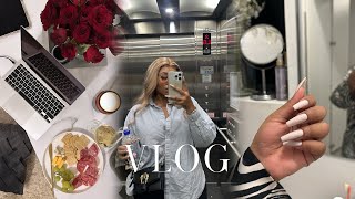 vlog  Home shopping  roses delivery addressing comments shein unboxing  nail amp dinner date [upl. by Alahsal]