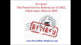 Its Here The Postal Service Reform Act of 2025 [upl. by Eelak524]