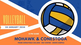 MENS VOLLEYBALL MOHAWK COLLEGE at CONESTOGA COLLEGE Jan242024 0800 PM [upl. by Muhcon]