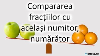 Compararea fractiilor cu acelasi numitor numarator clasa a Va [upl. by Michele]