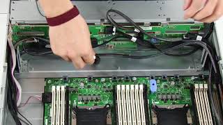 Lenovo ThinkSystem SR590 installing a 35inch hotswap drive backplane [upl. by Luhem]