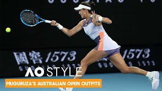 Fashion Hits Garbiñe Muguruzas Australian Open Outfits  AO Style [upl. by Stonwin299]