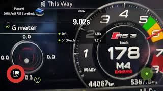 Audi 8V2 RS3 Sportback acceleration  Unitronic Stage 2 FBO [upl. by Alamap]