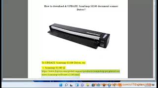 Download amp UPDATE ScanSnap S1100 document scanner Driver for Windows 1087VistaXP [upl. by Gardie]