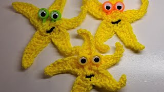 How to Crochet a Googly Eyed Starfish or Star crochet crocheting [upl. by Eirallam]